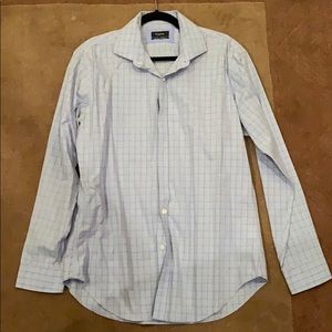 Esquire Blue Checkered Slim Fit Dress Shirt